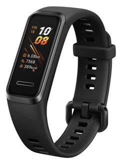 Huawei Band 4-Bluetooth Smart Watch-USB Charging Port-0.96 inch HD Small Screen-Water Resistant-Black Rubber Silicone Strap-3 Different Sensors-Sports Modes-Built-in Speaker and Microphone