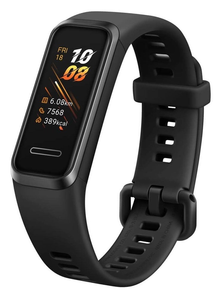 HUAWAY - Huawei Band 4-Bluetooth Smart Watch-USB Charging Port-0.96 inch HD Small Screen-Water Resistant-Black Rubber Silicone Strap-3 Different Sensors-Sports Modes-Built-in Speaker and Microphone - Image 1