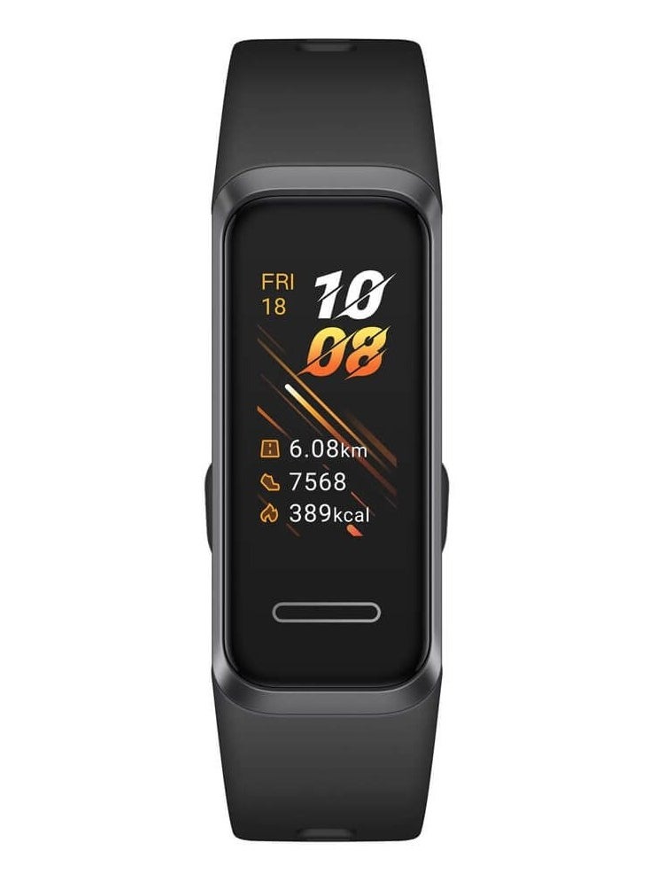 HUAWAY - Huawei Band 4-Bluetooth Smart Watch-USB Charging Port-0.96 inch HD Small Screen-Water Resistant-Black Rubber Silicone Strap-3 Different Sensors-Sports Modes-Built-in Speaker and Microphone - Image 1