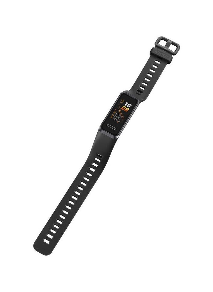 HUAWAY - Huawei Band 4-Bluetooth Smart Watch-USB Charging Port-0.96 inch HD Small Screen-Water Resistant-Black Rubber Silicone Strap-3 Different Sensors-Sports Modes-Built-in Speaker and Microphone - Image 1