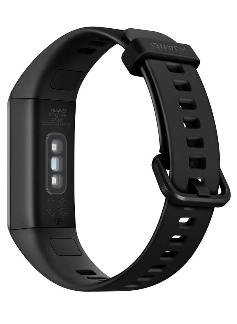 HUAWAY - Huawei Band 4-Bluetooth Smart Watch-USB Charging Port-0.96 inch HD Small Screen-Water Resistant-Black Rubber Silicone Strap-3 Different Sensors-Sports Modes-Built-in Speaker and Microphone - Image 1