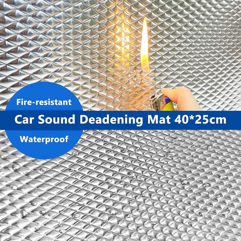 AbaqCasa Car Sound Deadening Mat, 10 Pack Heat Shield Butyl Automotive Sound Deadener, Self-Adhesive Auto Audio Deadener Mat, Noise Control Moistureproof Waterproof Heat Insulation for Truck Vehicle (40*25cm) - Image 5