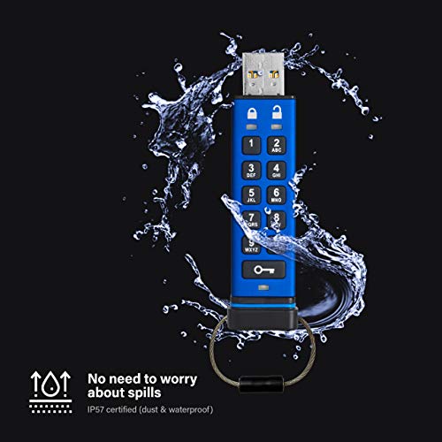 iStorage datAshur PRO 128 GB Encrypted USB Memory Stick FIPS 140-2 Level 3 Certified Password Protected | Dust/Water Resistant - Image 3