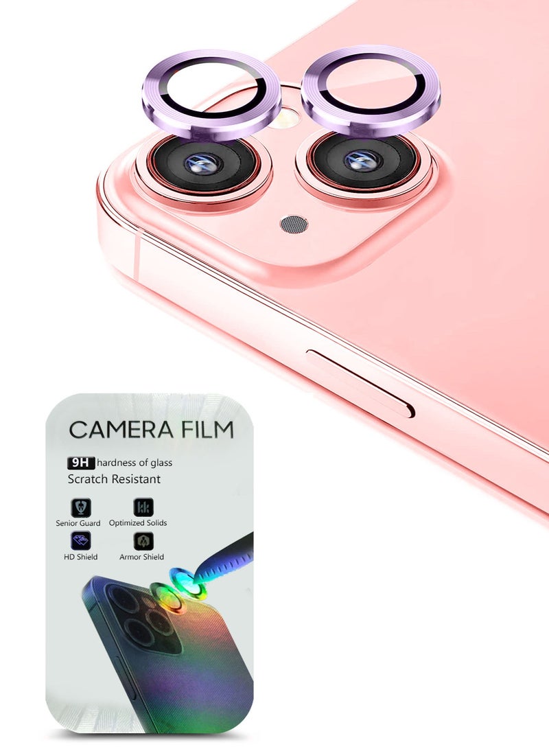 Wtech Premium Camera Lens Film Protector Shield For Apple iPhone 15 2023 Clear/Purple  - Image 1