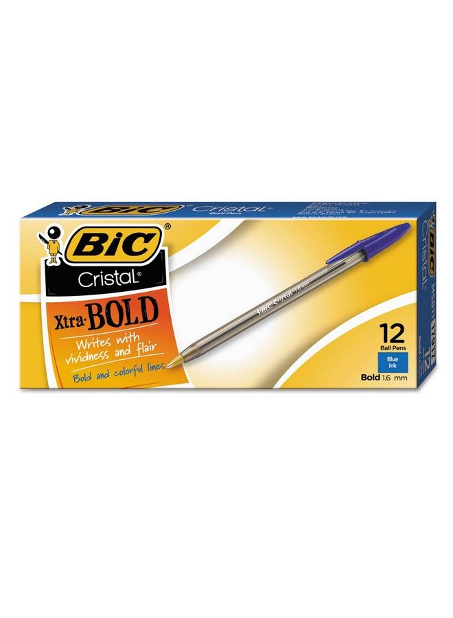 Bic قلم حبر جاف مsb11Be كريستال إكسترا بولد حبر أزرق 1.6 مم بولد دزينة - Image 1