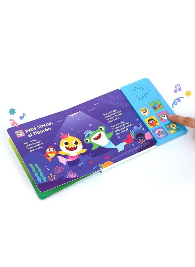 Pinkfong - Baby Shark Cantemos Juntos 6 Button Sound Book Pinkfong Baby Shark Nursery Rhymes in Spanish Spanish SingAlongs For Kids Interactive Learning Books For Toddlers Learning  Education Toys Baby Sh - Image 1