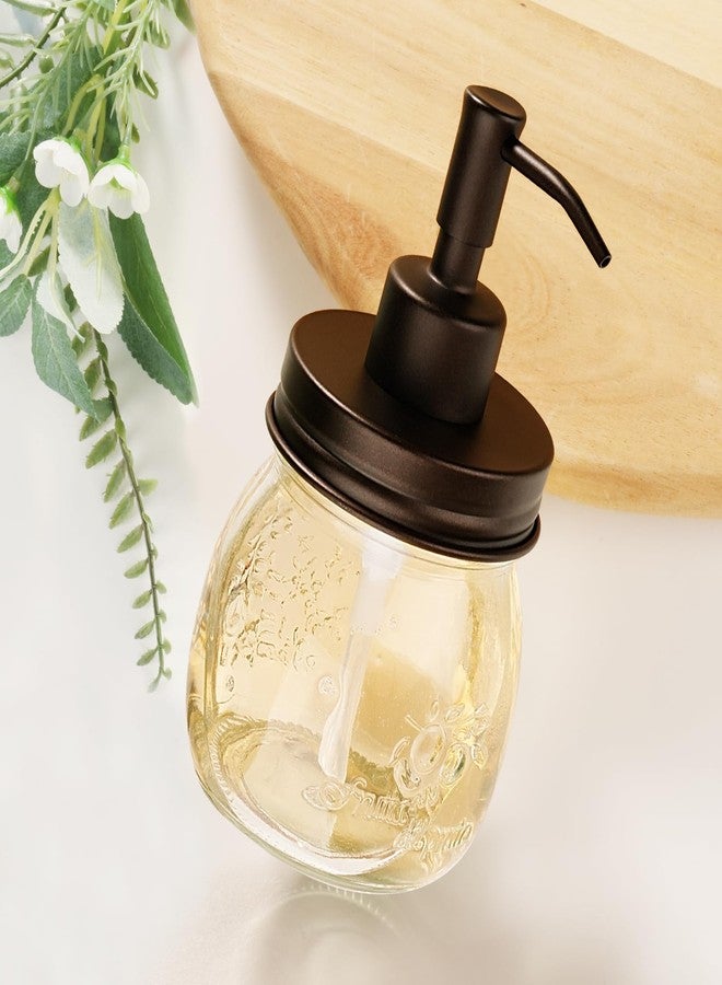 Amolliar 10 OZ Mason Jar Liquid Soap Dispenser, Stainless Steel Pump & Lid, Cute Farmhouse Decor for Kitchen, Bathroom, Refillable Hand Soap Dispenser, Lotion Soap Dispenser, Dish Soap, Bronze 1 Pack - Image 2