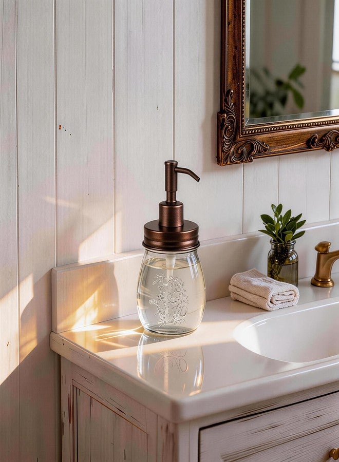 Amolliar 10 OZ Mason Jar Liquid Soap Dispenser, Stainless Steel Pump & Lid, Cute Farmhouse Decor for Kitchen, Bathroom, Refillable Hand Soap Dispenser, Lotion Soap Dispenser, Dish Soap, Bronze 1 Pack - Image 3