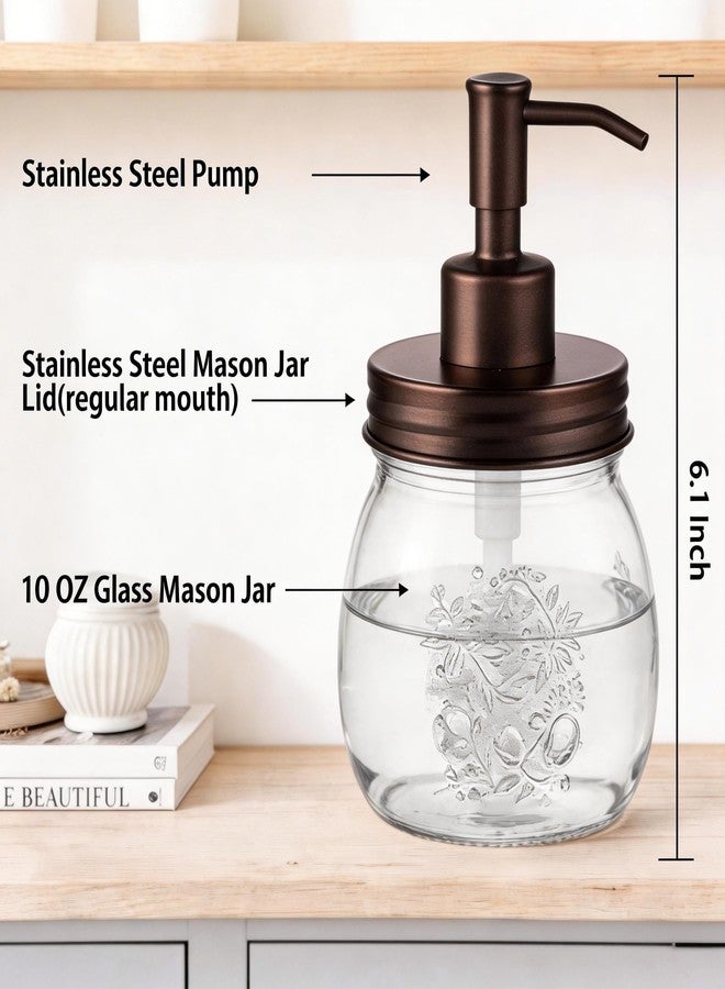 Amolliar 10 OZ Mason Jar Liquid Soap Dispenser, Stainless Steel Pump & Lid, Cute Farmhouse Decor for Kitchen, Bathroom, Refillable Hand Soap Dispenser, Lotion Soap Dispenser, Dish Soap, Bronze 1 Pack - Image 4