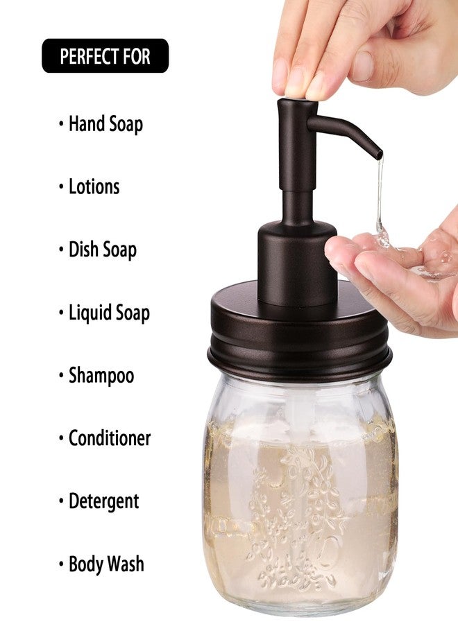 Amolliar 10 OZ Mason Jar Liquid Soap Dispenser, Stainless Steel Pump & Lid, Cute Farmhouse Decor for Kitchen, Bathroom, Refillable Hand Soap Dispenser, Lotion Soap Dispenser, Dish Soap, Bronze 1 Pack - Image 5