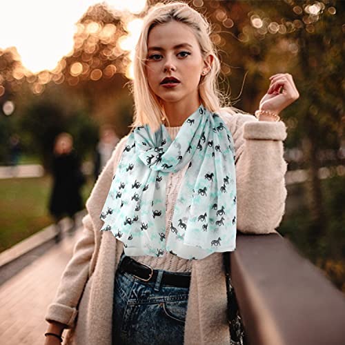 E-Clover Cute Horse Print Scarf Fashionable Women Scarves for Summer Fall Winter Mother's Day Gifts (Beige02) - Image 2