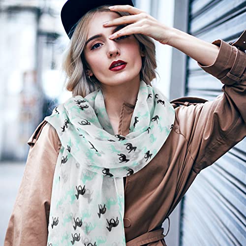 E-Clover Cute Horse Print Scarf Fashionable Women Scarves for Summer Fall Winter Mother's Day Gifts (Beige02) - Image 3