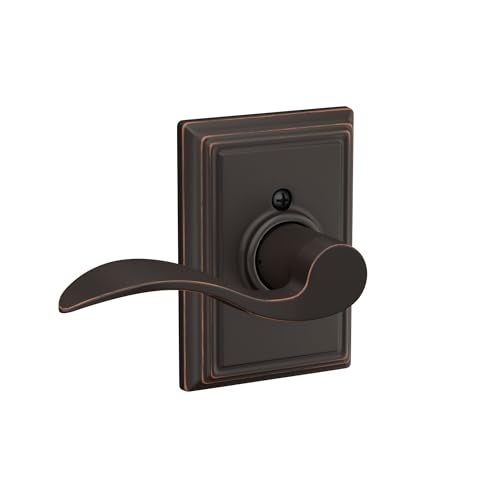 SCHLAGE Accent Lever with Addison Trim NonTurning Lock in Aged Bronze Right Handed F170 ACC 716 ADD RH - Image 1