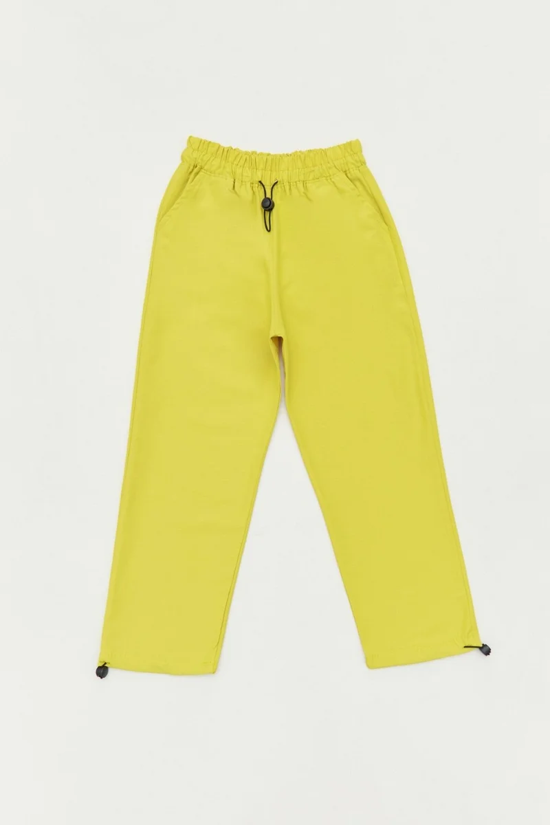 FullaModa Elastic Waist Stopper Parachute Fabric Girl's Trousers
