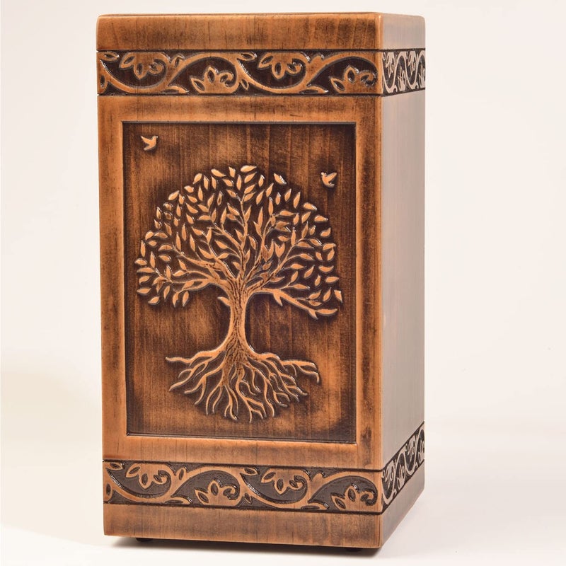 Engmvwod Handmade Wooden Engraved Urn For Human Ashes 250Lbs Adult Male Female Satin Bag Tree Of Life Cremation Urns Pet Dog Cat Box - Image 2