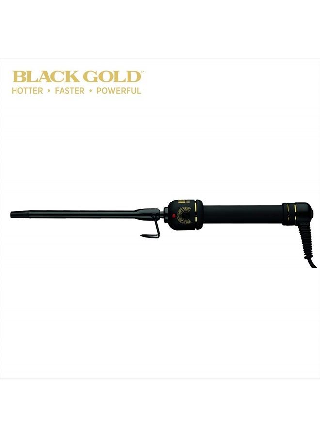 Hot Tools Black Gold Ribbon Curling Wand | Creates Tight Waves and Curls (5/8 in) - Image 2