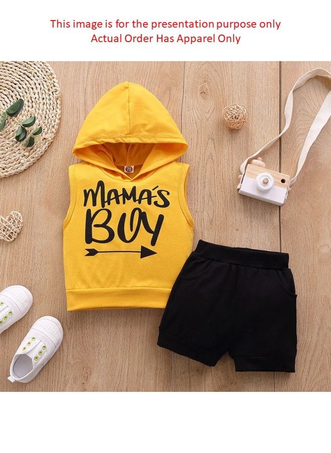 We Happy Mamas Boy Yellow Hoody Black Shorts Summer Suit Newborn Baby Printed Short Sleeve Dress Birthday Party Costume  - Image 5