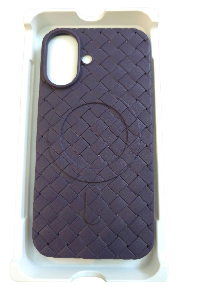 جراب لهاتف 16 مقاس 6.1 بوصة، مصنوع من نسيج كامل، ملمس الجلد، أداة مبتكرة تجمع بين الحماية القصوى والتصميم الأنيق، باستخدام مواد عالية الجودة وتقنيات متقدمة، اللون: (بنفسجي) - Image 1