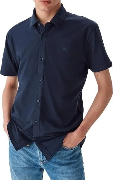 LTB Navy blue Men's Basic Slim Fit Short Sleeve Navy Blue T-shirt  | Best Price UAE