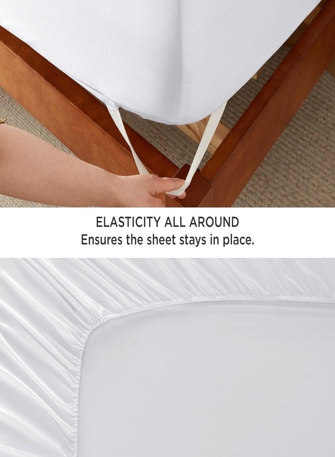 SLEEPINO - 400 TC Egyptian Cotton Double Bed Elastic Fitted Bedsheet | Double Bed (48" x 78" + 10" Inches) with Pillow Cover | All Around Elastic Double Bed Fitted bedsheet | Emerald Green - Image 4