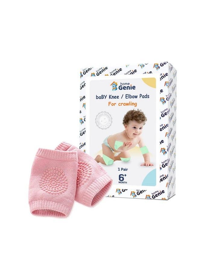 HOME GENIE - Baby Crawling Anti Slip Knee Protectorsunisex Toddlers Kneepadsfits Most Babies And Suitable For Every Season (Best For 6 24 Months Old Baby) (Pink) - Image 1