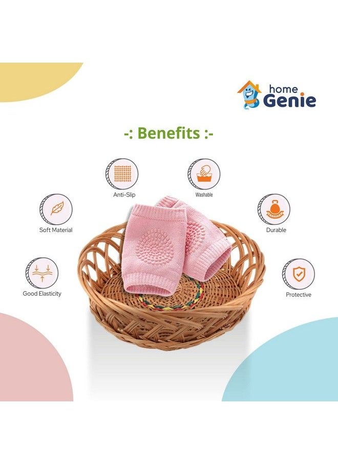 HOME GENIE - Baby Crawling Anti Slip Knee Protectorsunisex Toddlers Kneepadsfits Most Babies And Suitable For Every Season (Best For 6 24 Months Old Baby) (Pink) - Image 1