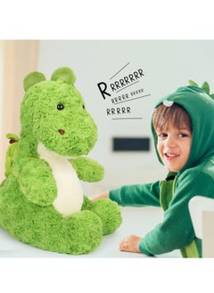 Excefore Cute Dinosaur Stuffed Animal with Avocado Backpack, 13.7 Inch Soft Dragon Plush Toy, Cuddly Dino Plushie, Ideal Birthday Gifts for Kids, Girls, Boys, and Lovers  - Image 3