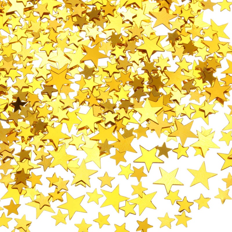 Hestya Star Confetti Glitter Table Confetti Metallic Foil Stars for Christmas Party Wedding Festival DecorationsGold10mm and 6mm60g - Image 2