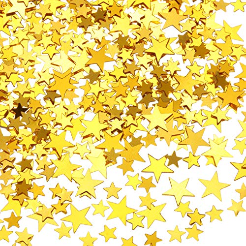 Hestya Star Confetti Glitter Table Confetti Metallic Foil Stars for Christmas Party Wedding Festival DecorationsGold10mm and 6mm60g - Image 1