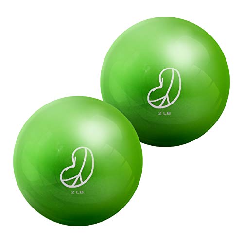 Bean Products Soft Weighted Balls for Exercise - Customizable Workout Balls for Yoga, Rehab, Pilates and Fitness - Latex Free, Easy to Grip, Versatile Physical Therapy Exercise Ball - Lime, 2lbs (2 Pack) - Image 1
