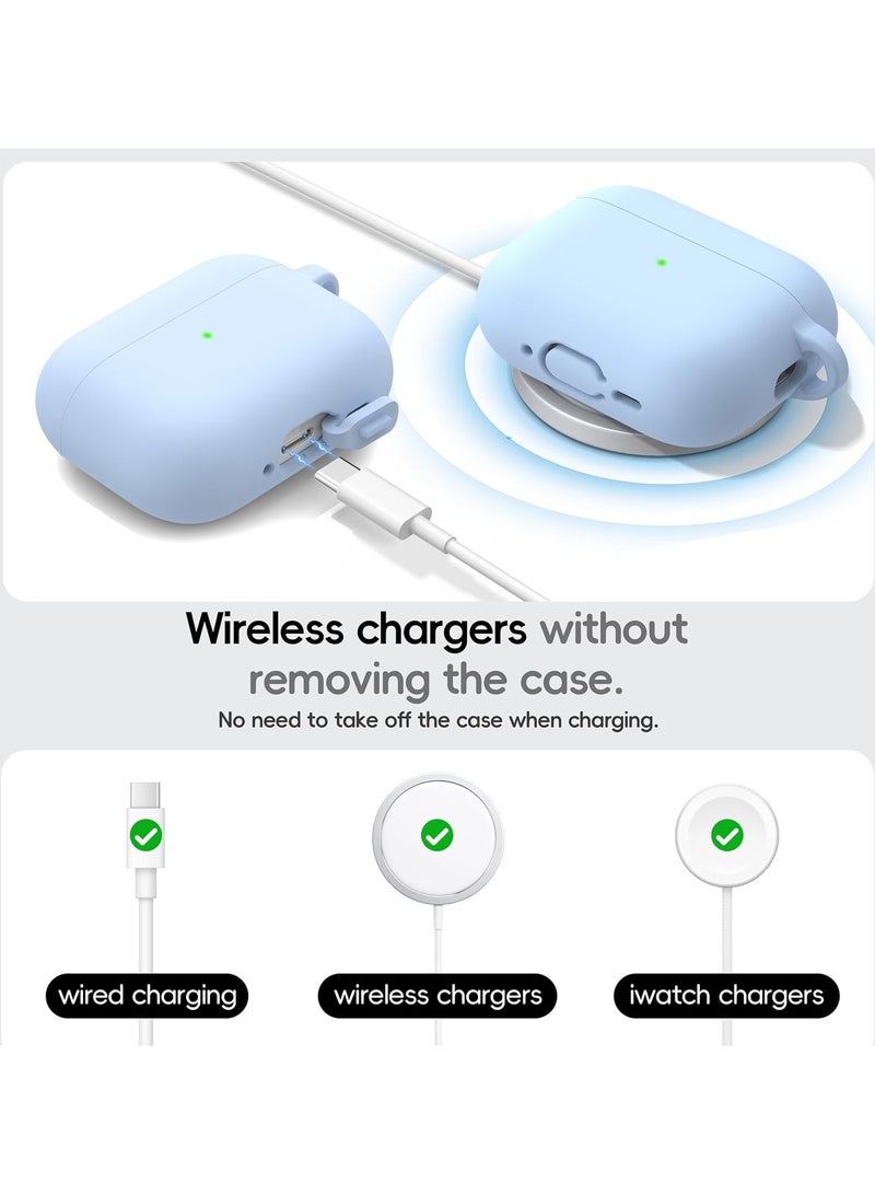 ACLIX AirPods Pro 3 Case (2025), Soft Silicone Protective Case Cover Compatible with Apple AirPods Pro 3rd Generation (USB-C Cable), (Sky Blue) - Image 3