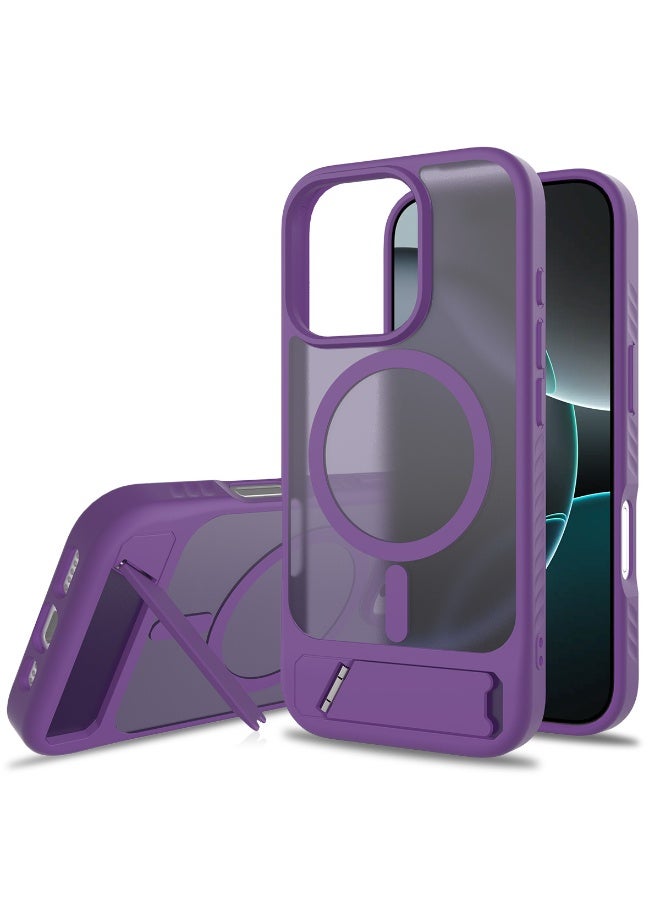 NIBEMINENT Skin Feels Scrub Protection Case With Magsafe For iPhone 16 Pro, Purple Orchid