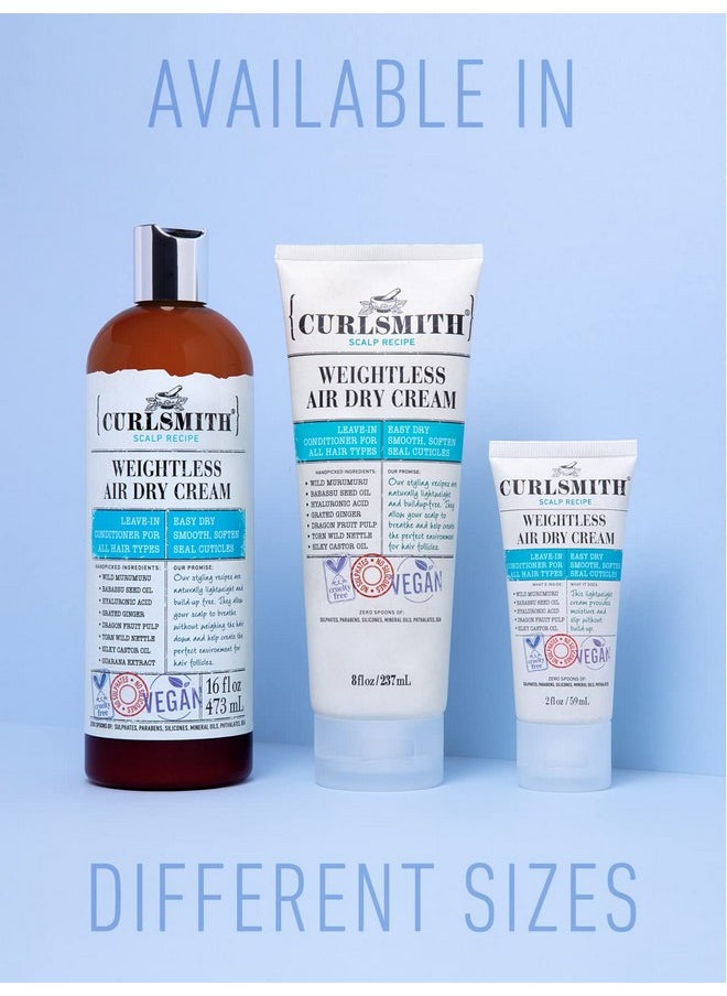 CURLSMITH - Weightless Air Dry Cream Vegan Leavein Conditioner For Any Hair Type Smooths Hair (8 Fl Oz) - Image 1