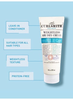 CURLSMITH Weightless Air Dry Cream Vegan Leavein Conditioner For Any Hair Type Smooths Hair (8 Fl Oz)  - Image 5