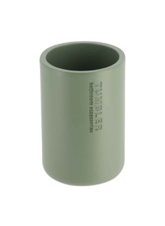 Tendance Round Shaped Durable Round Polyresin Bathroom Tumbler Khaki Green 10.7 x 7.5 x 7.5 cm 61101149  - Image 1