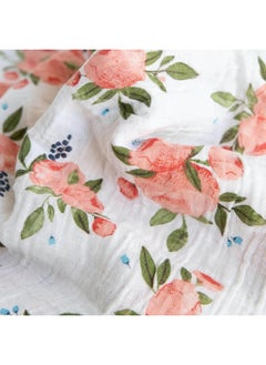 little unicorn Little Unicorn - 3-Pack Cotton Muslin Swaddle Set - Watercolor Roses  - Image 2