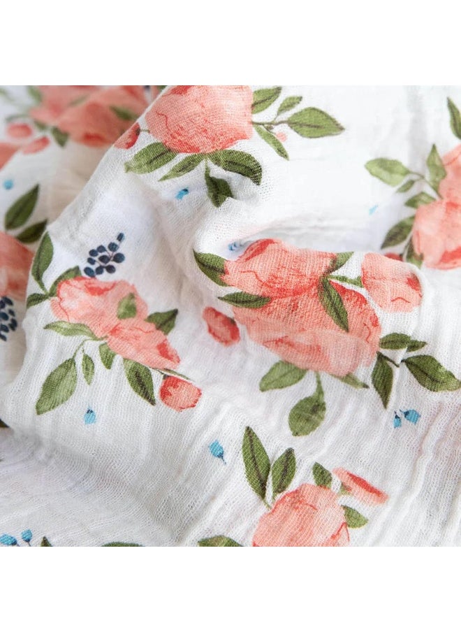 little unicorn Little Unicorn - 3-Pack Cotton Muslin Swaddle Set - Watercolor Roses  - Image 2