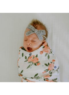 little unicorn Little Unicorn - 3-Pack Cotton Muslin Swaddle Set - Watercolor Roses  - Image 5