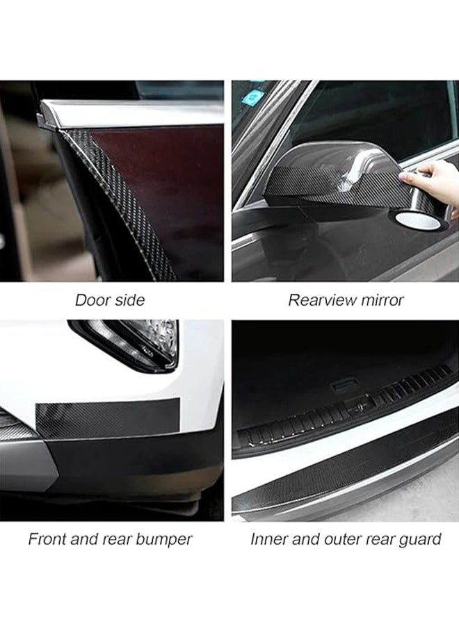 jinmao 5D Car Carbon Fiber Door Edge Film, Car Door Edge Guard Sticker, Car Sill Protectors Strips, Car Bumper Door Guard Hood Sticker Protection Strip for Most Cars, 7CM*5M - Black  - Image 5