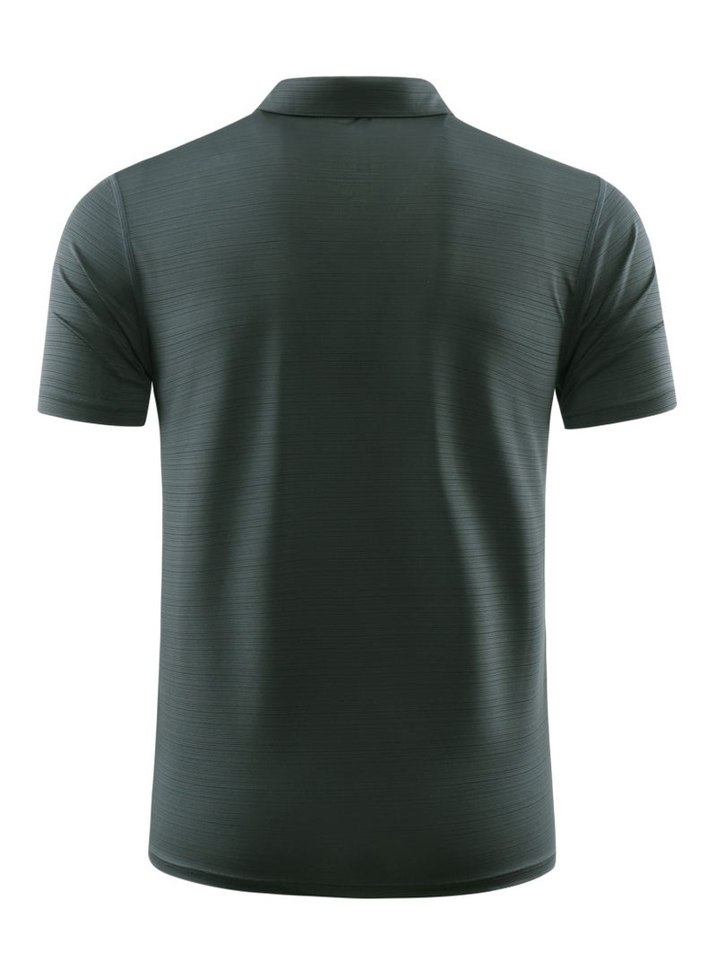YEL PRO Men Quick Dry Breathable Elastic T-Shirt Grey - Image 2