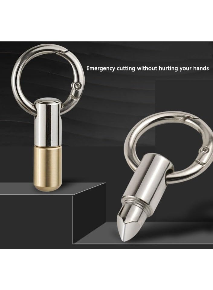 Premium Mini Keychain Cutter, Stainless Steel Capsule Knife with Brass Accent, 33mm Multipurpose Tool for Box Opening, Can Opening, Pill Splitting - Image 5