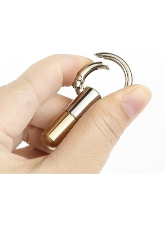 Premium Mini Keychain Cutter, Stainless Steel Capsule Knife with Brass Accent, 33mm Multipurpose Tool for Box Opening, Can Opening, Pill Splitting - Image 2