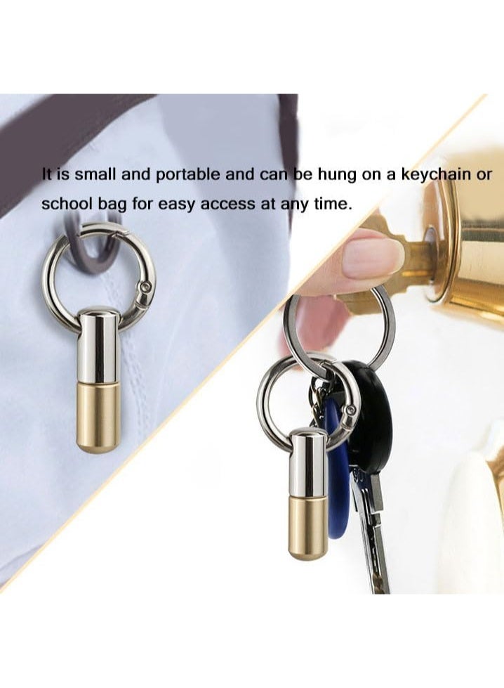 Premium Mini Keychain Cutter, Stainless Steel Capsule Knife with Brass Accent, 33mm Multipurpose Tool for Box Opening, Can Opening, Pill Splitting - Image 3