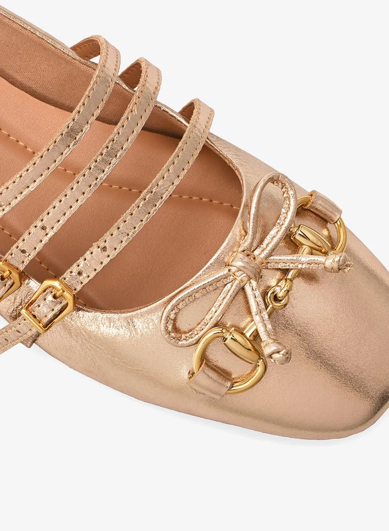 Carmen Steffens  Golden Buckle Bit Flat for Women | Best Price UAE