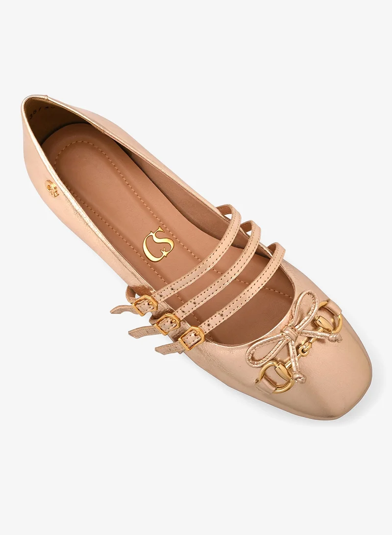Carmen Steffens  Golden Buckle Bit Flat for Women | Best Price UAE