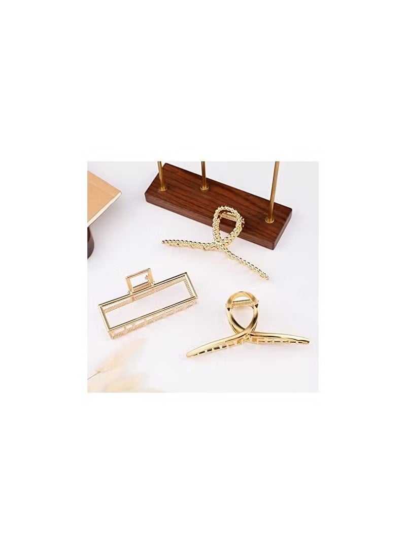 3 PCS Metal Large Hair Claw Clips for Thick Heavy Hair, Big Non-Slip Hair Catch Barrette Jaw Clamp, Strong Hold Claw Barrettes for Long Hair - Image 3