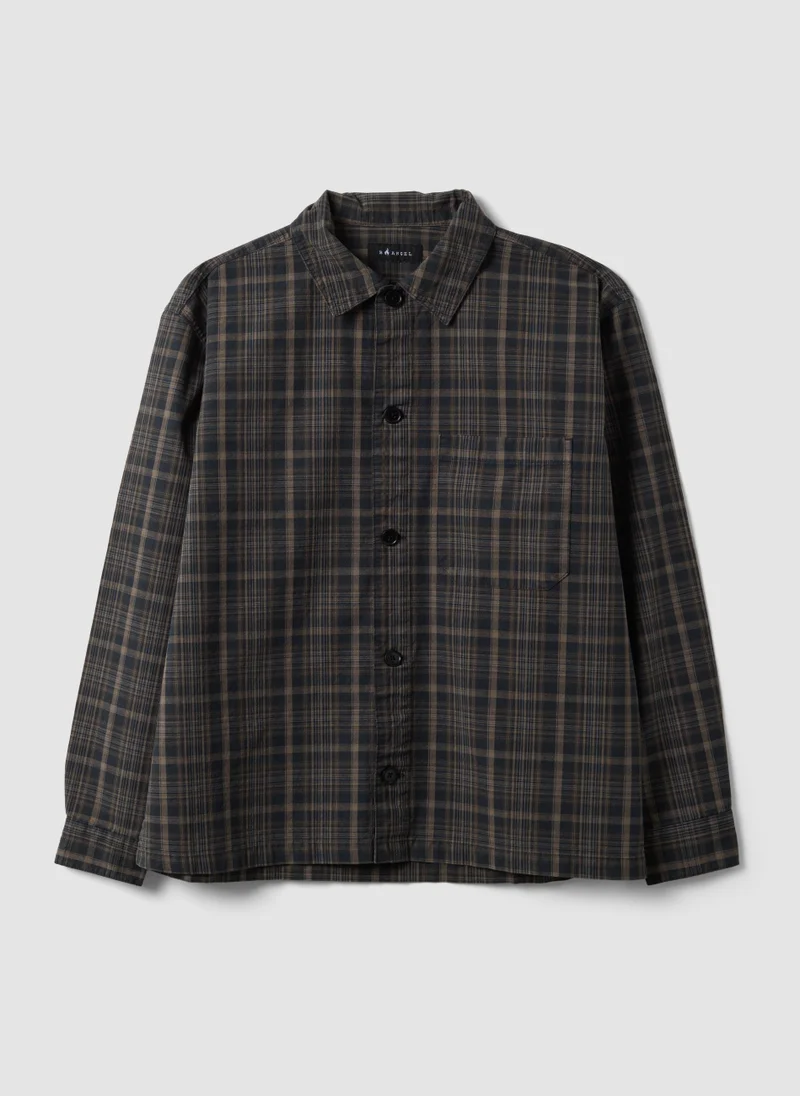 او في اس OVS Multicolour Pure Cotton Check Shirt, Oversized Fit