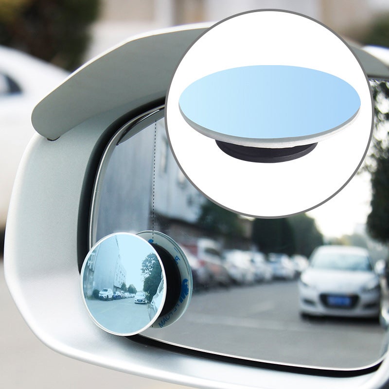 High-Definition Borderless Small Round Mirror For Car Rearview Mirror, Large Size And Large Field Of View, Car Blind Spot Mirror, Anti-Glare Blue Mirror - Image 5