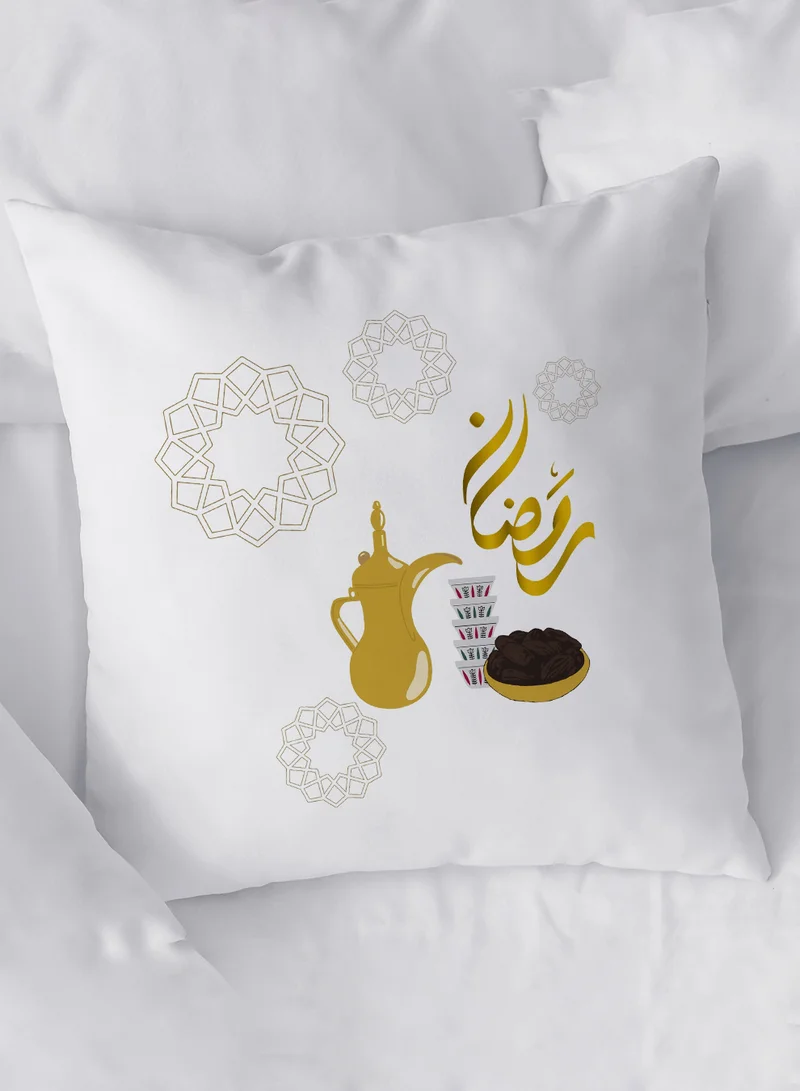 لوحة غطاء وسادة من البوليستر بتصميم رمضان مع قهوة عربية