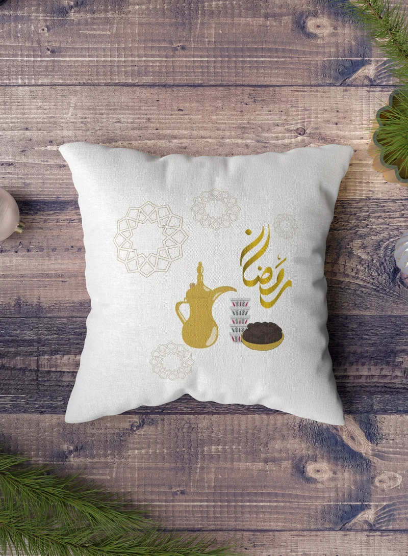 لوحة غطاء وسادة من البوليستر بتصميم رمضان مع قهوة عربية